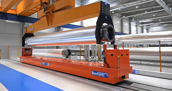 Sistemi movimentazione e stoccaggio bobine film plastico BONFANTI