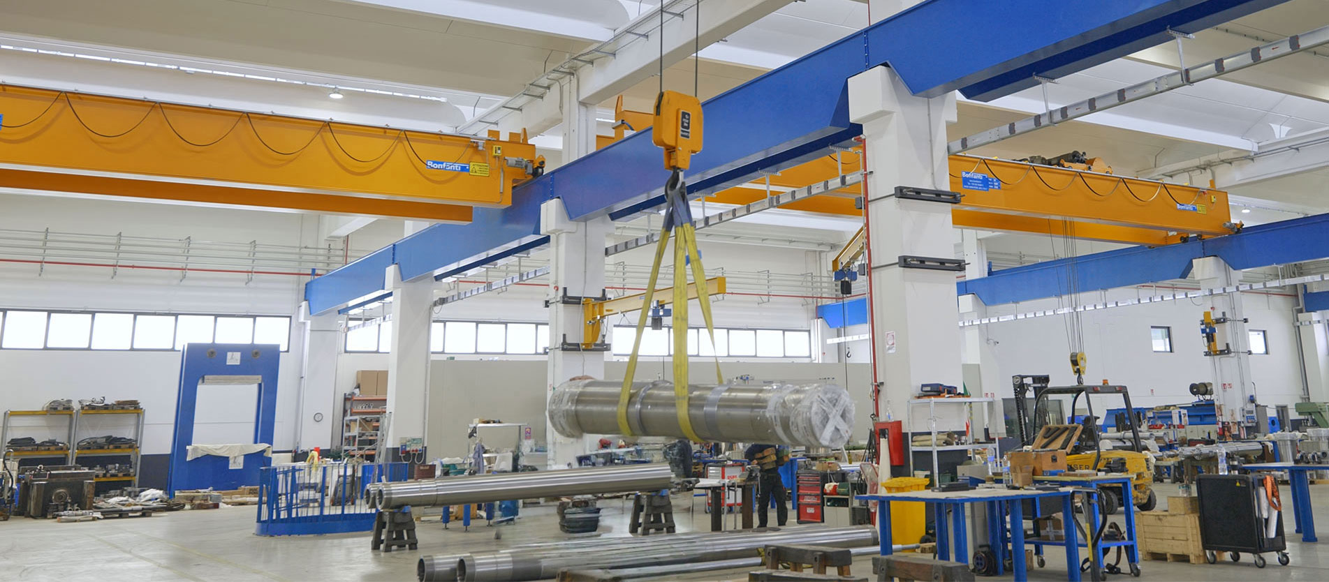 Carroponti monotrave, bitrave, gru a muro scorrevoli e gru a bandiera 