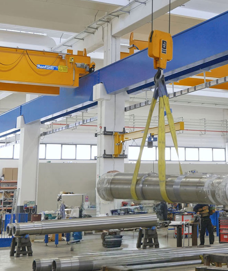 Carroponti monotrave, bitrave, gru a muro scorrevoli e gru a bandiera 