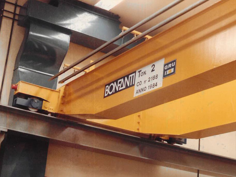 Dettaglio macchinario BONFANTI negli anni '80