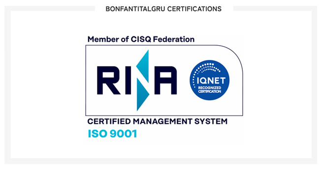 BONFANTI quality certifications logos