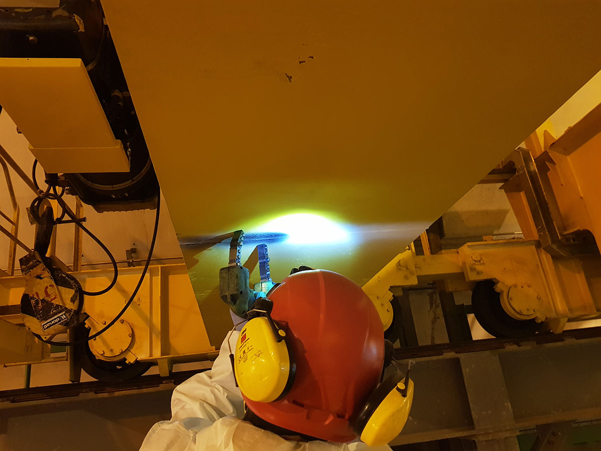 A BONFANTI technician checking the status of a machine