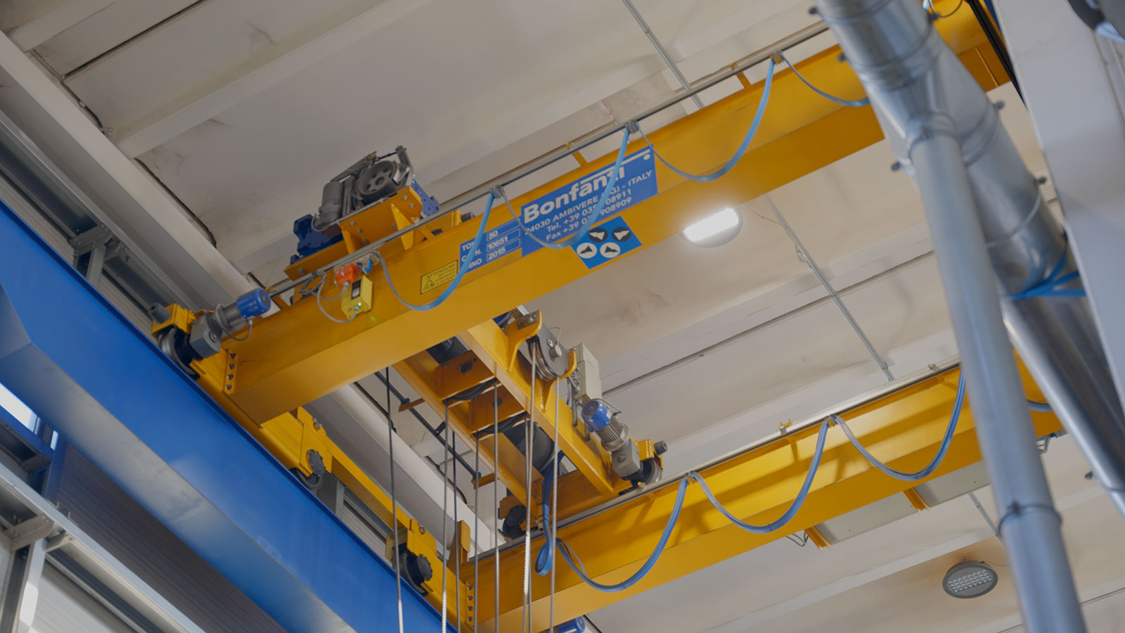 Gru a ponte bitrave BONFANTI vista da sotto