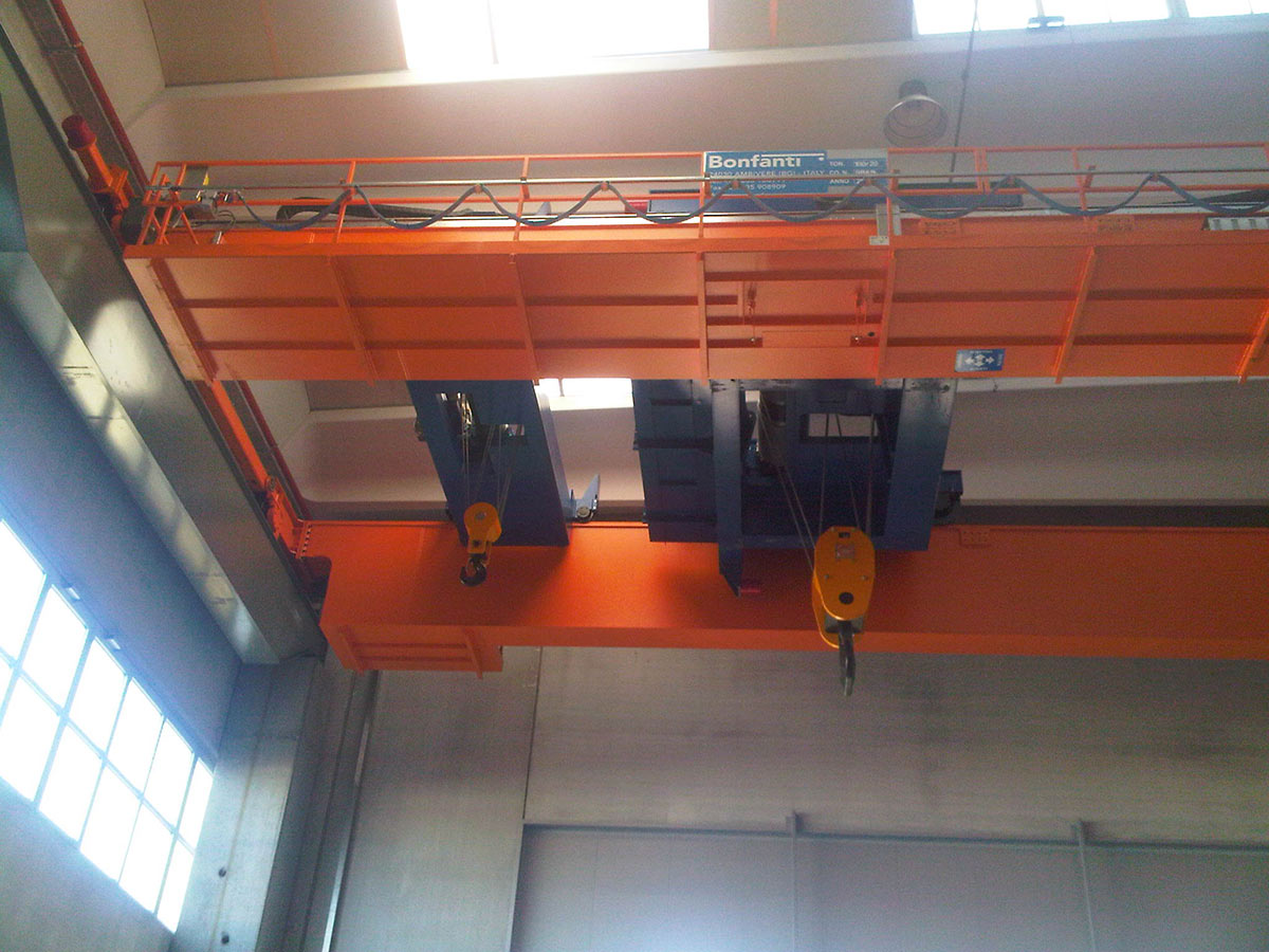 Bonfanti dettaglio gru da laminatoio e cambio gabbie