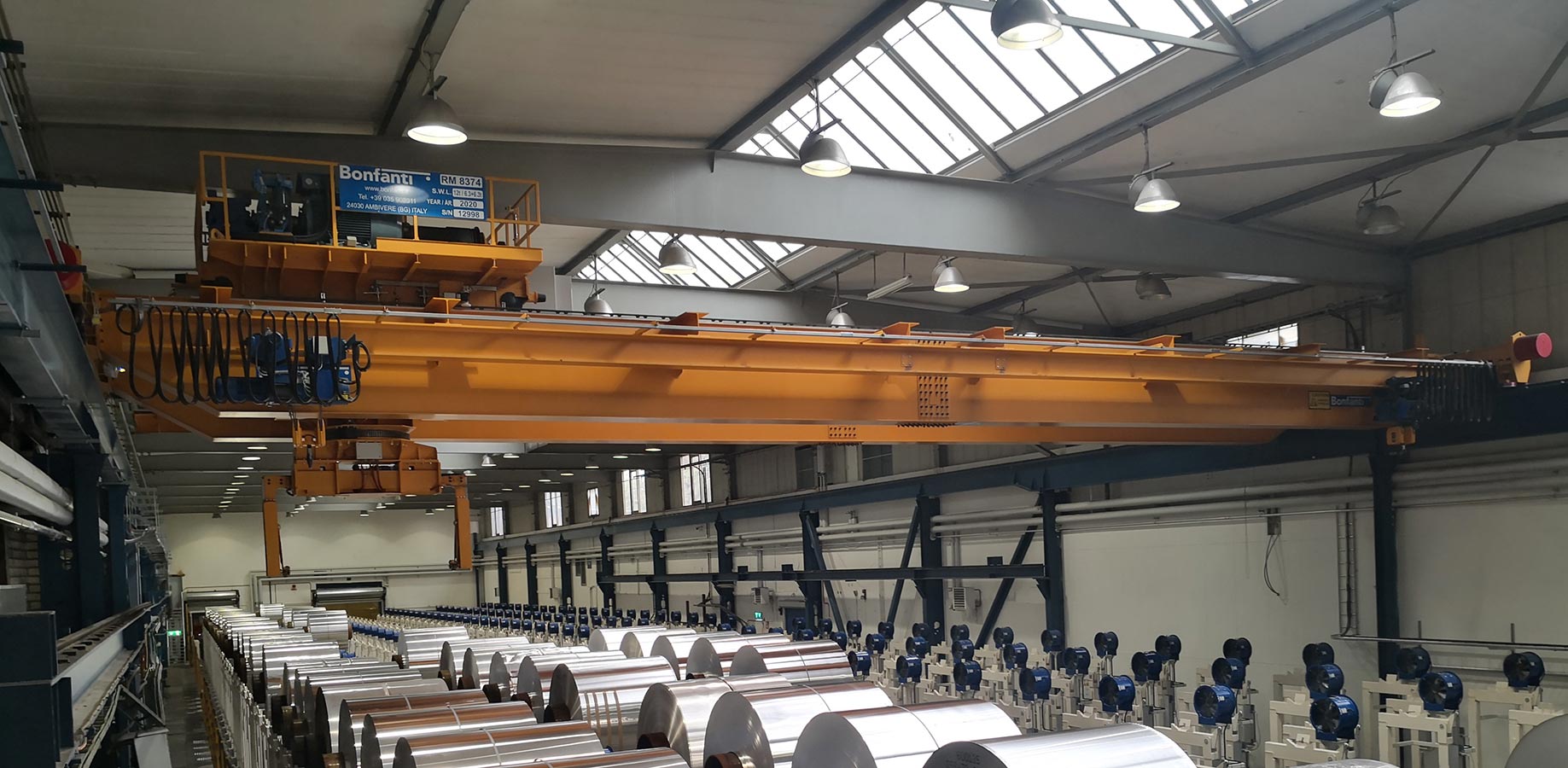 Cranes for Handling Bars, Coils, Bundles and Sheets in BONFANTI plants